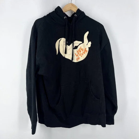 Harry Styles Love On Tour Bunny Graphic Hoodie Black Concert Merch Pullover - Picture 1 of 13